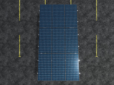 Solar Carport-1 Car Carport-3x3 Panels-Type-1 Modello 3D