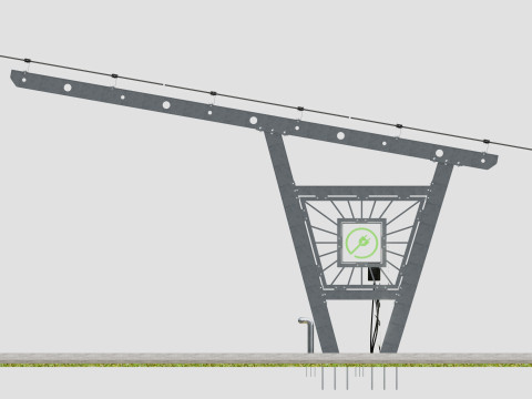 Solar Carport-1 Car Carport-3x3 Panels-Type-1 Modello 3D