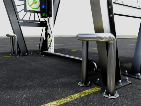 Solar Carport-1 Car Carport-3x3 Panels-Type-1 Modello 3D