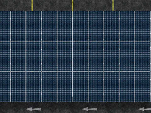 Solar Carport-4 Car Carport-3x12 Panels-Type-1 3D Model