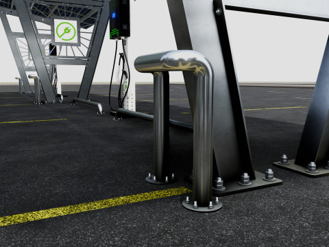 Solar Carport-4 Car Carport-3x12 Panels-Type-1 Modello 3D