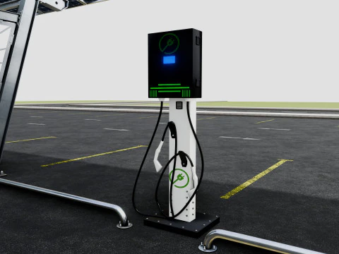 Solar Carport-4 Car Carport-3x12 Panels-Type-1 3D Model