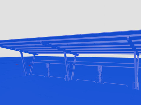 Solar Carport-4 Car Carport-3x12 Panels-Type-1 Modello 3D