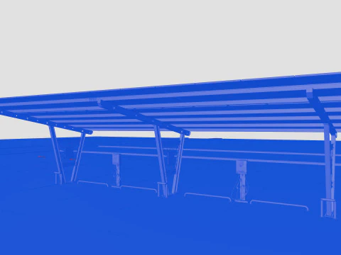 Solar Carport-4 Car Carport-3x12 Panels-Type-1 3D Model