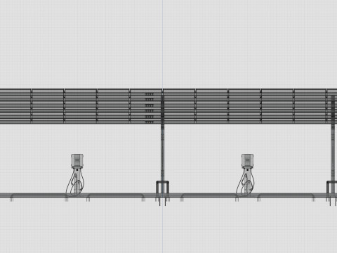 Solar Carport-4 Car Carport-3x12 Panels-Type-1 Modello 3D