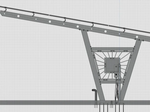 Solar Carport-4 Car Carport-3x12 Panels-Type-1 3D Model