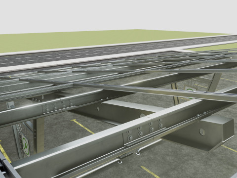 Solar Carport-4 Car Carport-3x12 Panels-Type-1 Modello 3D