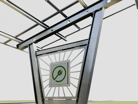 Solar Carport-4 Car Carport-3x12 Panels-Type-1 Modello 3D