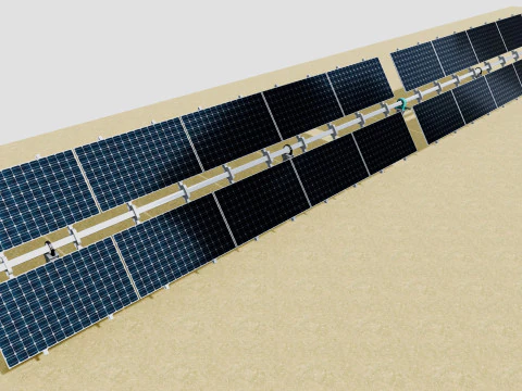 Solar Takip Tablosu 2x5x2-55-0-55 Derece 3D Model