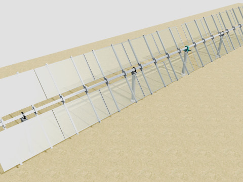 Solar Tracker Table 2x5x2-55-0-55 Degree Modèle 3D
