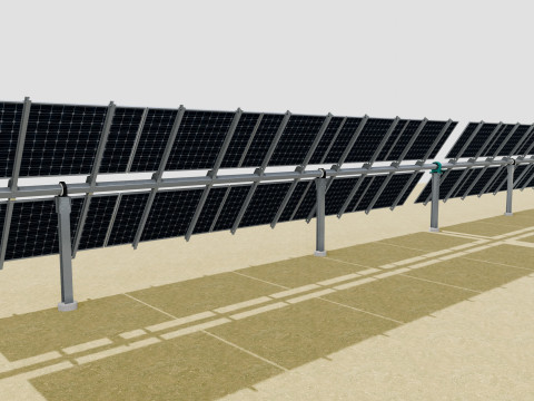 Solar Tracker Table 2x5x2-55-0-55 Degree Modèle 3D