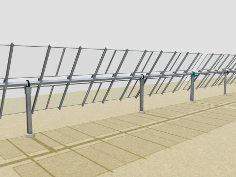 Solar Tracker Table 2x5x2-55-0-55 Degree Modèle 3D