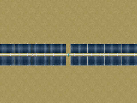 Solar Tracker Table 2x5x2-55-0-55 Degree Modèle 3D