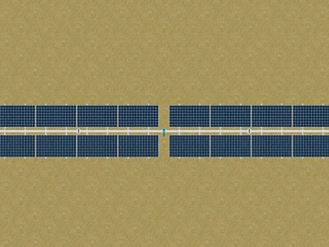 Solar Tracker Table 2x5x2-55-0-55 Degree 3D Model