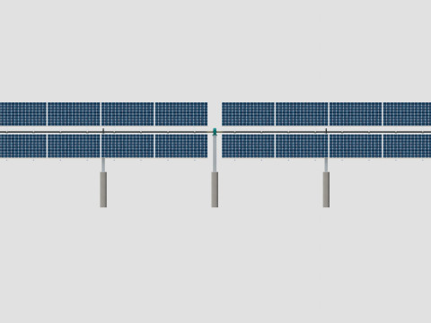 Solar Tracker Table 2x5x2-55-0-55 Degree Modèle 3D