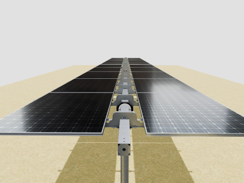 Solar Tracker Table 2x5x2-55-0-55 Degree Modèle 3D