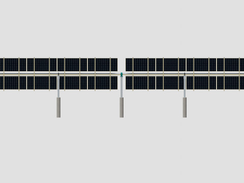 Solar Tracker Table 2x5x2-55-0-55 Degree Modèle 3D