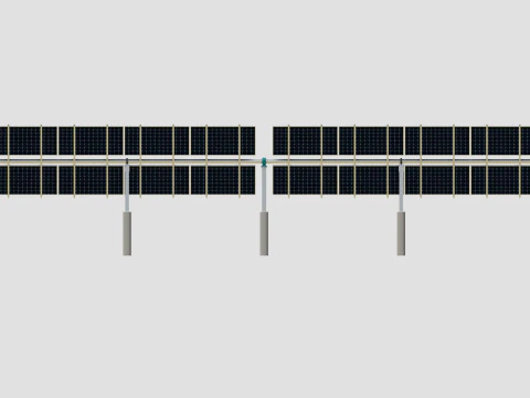 Solar Tracker Table 2x5x2-55-0-55 Degree 3D Model