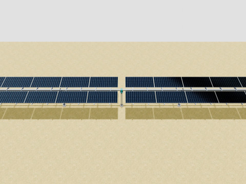 Solar Tracker Table 2x5x2-55-0-55 Degree Modèle 3D
