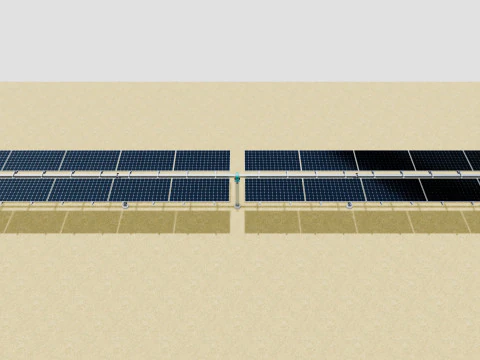 Solar Tracker Table 2x5x2-55-0-55 Degree 3D Model