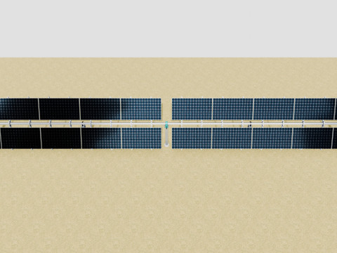 Solar Tracker Table 2x5x2-55-0-55 Degree Modèle 3D