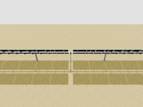 Solar Tracker Table 2x5x2-55-0-55 Degree Modèle 3D