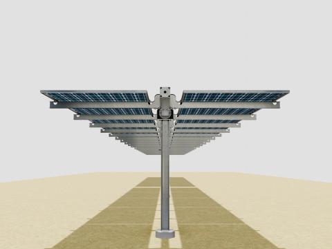 Solar Tracker Table 2x5x2-55-0-55 Degree Modèle 3D