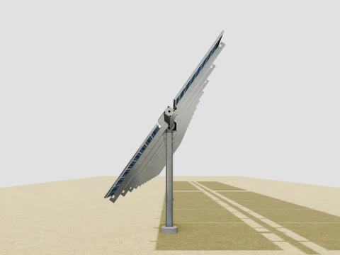 Solar Tracker Table 2x5x2-55-0-55 Degree 3D Model