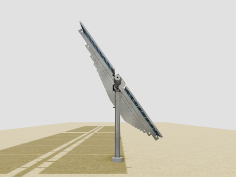 Solar Tracker Table 2x5x2-55-0-55 Degree Modèle 3D