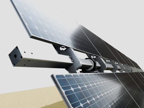 Solar Tracker Table 2x5x2-55-0-55 Degree 3D Model