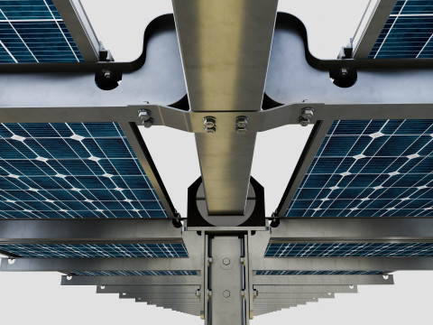 Solar Tracker Table 2x5x2-55-0-55 Degree Modèle 3D