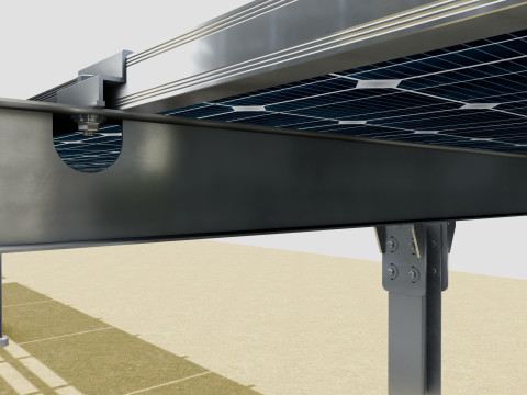 Solar Tracker Table 2x5x2-55-0-55 Degree Modèle 3D