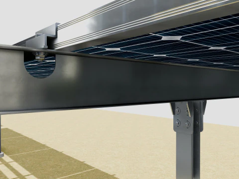 Solar Tracker Table 2x5x2-55-0-55 Degree 3D Model