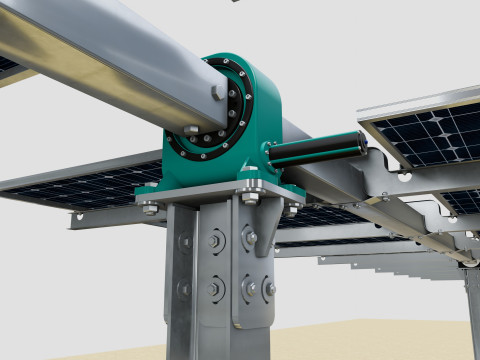 Solar Tracker Table 2x5x2-55-0-55 Degree Modèle 3D