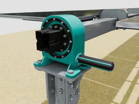Solar Tracker Table 2x5x2-55-0-55 Degree 3D Model