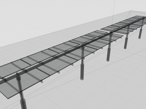 Solar Tracker Table 2x5x2-55-0-55 Degree Modèle 3D