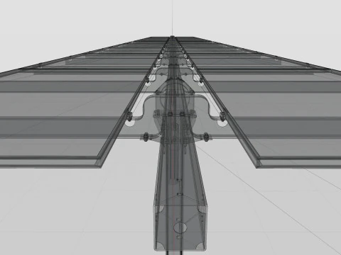 Solar Tracker Table 2x5x2-55-0-55 Degree 3D Model