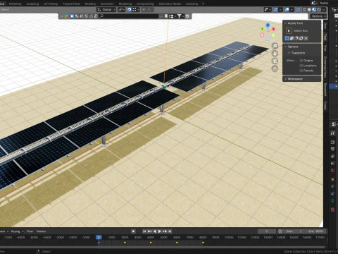 Solar Tracker Table 2x5x2-55-0-55 Degree 3D Model