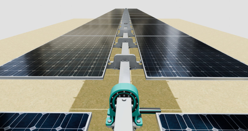 Solar Tracker Table 2x10x2-55-0-55 Degree Modèle 3D .c4d .max .obj .3ds .fbx .stl .blend