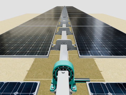 Solar Tracker Table 2x10x2-55-0-55 Degree 3D-Modell