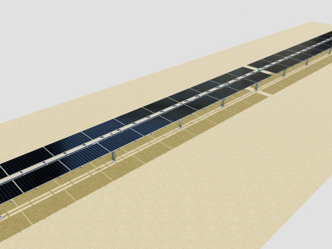 Solar Tracker Table 2x10x2-55-0-55 Degree Modèle 3D