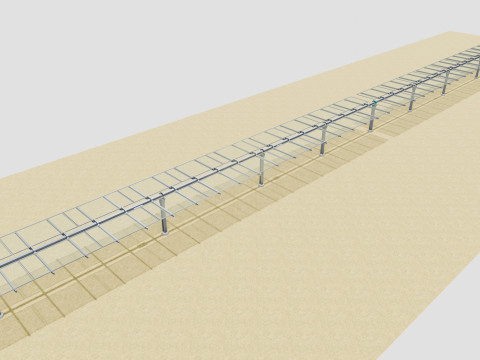 Solar Tracker Table 2x10x2-55-0-55 Degree Modèle 3D