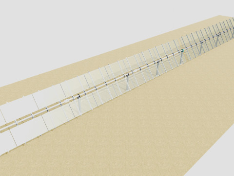 Solar Tracker Table 2x10x2-55-0-55 Degree Modèle 3D