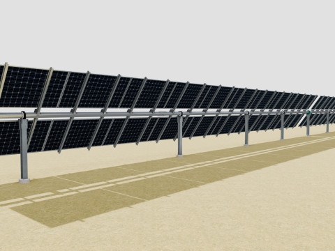 Solar Tracker Table 2x10x2-55-0-55 Degree Modèle 3D