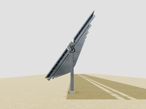 Solar Tracker Table 2x10x2-55-0-55 Degree Modèle 3D