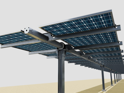 Solar Tracker Table 2x10x2-55-0-55 Degree Modèle 3D
