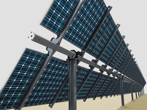 Solar Tracker Table 2x10x2-55-0-55 Degree Modèle 3D