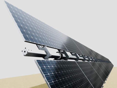 Solar Tracker Table 2x10x2-55-0-55 Degree Modèle 3D