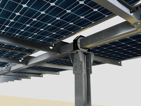 Solar Tracker Table 2x10x2-55-0-55 Degree Modèle 3D
