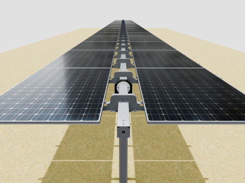Solar Tracker Table 2x10x2-55-0-55 Degree Modèle 3D